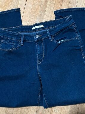 Levi Dark Blue Women's Stretch Denim Jeans - 12